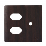 Placa p/ 2 Tomadas + Furo 4x4 - Novara Tabaco